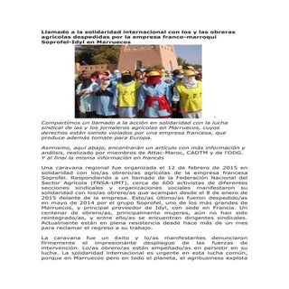 Llamado a la solidaridad internacio...