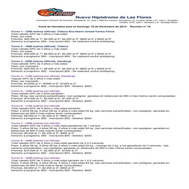 Llamados 15 de diciembre de 2013