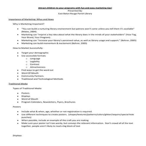 EBRPL: Attract children to your programs with fun and easy marketing tips!