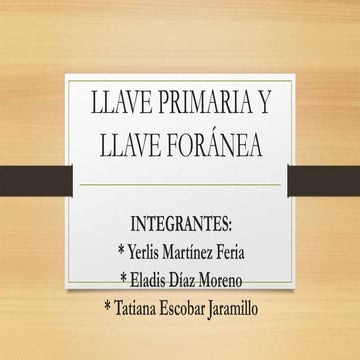 Llave primaria y llave foránea