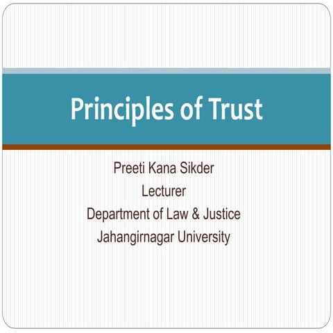 Principles of Trust: Classification and Creation