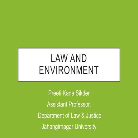 Background of Environmental Laws: International Context