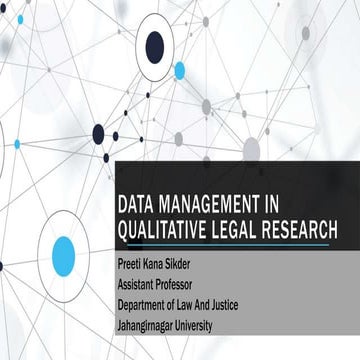 Data Management in Legal Research: Data Organisation and Analysis