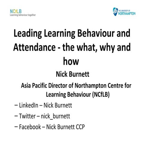 Leading Learning Behaviour and Attendance