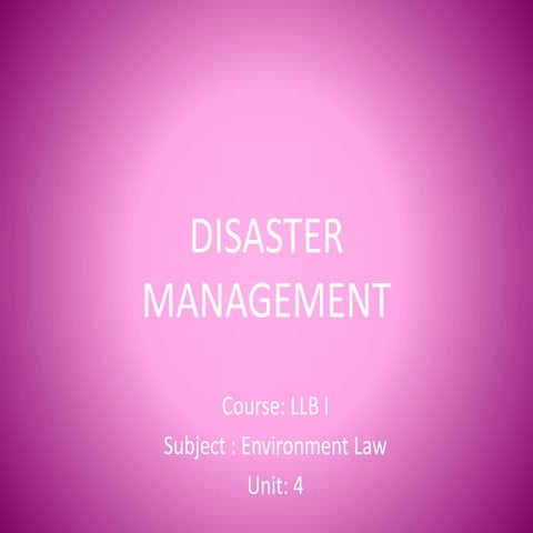 Llb i el u 4.5 disaster management