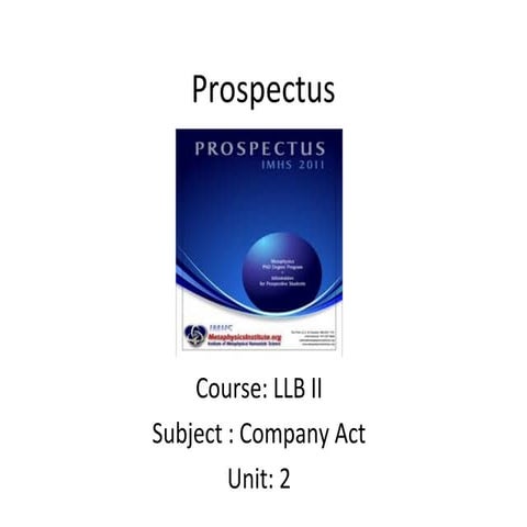 Prospectus and liability for the misstatement in the prospectus. | PPTX