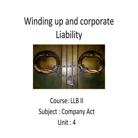 Llb ii cl u 4 winding up and corporate liability