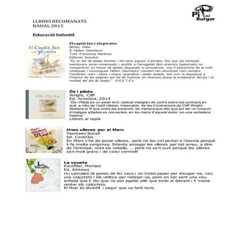 Llbres recomanats nadal 2015 