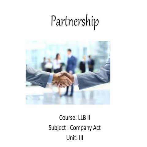 Power point presentation On Partnership | PPTX