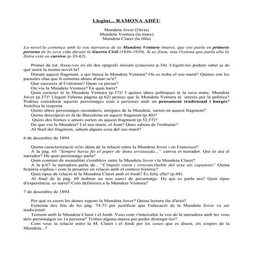 Llegint ramona adéu