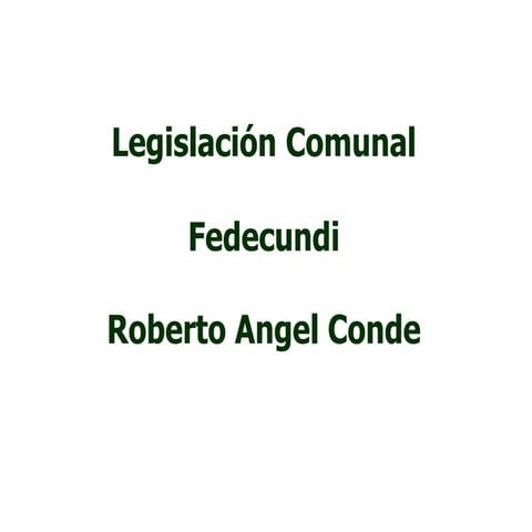 Llegislacion comunal