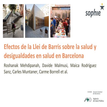 Efectos de la Llei de Barris en las desigualdades en salud y Barcelona