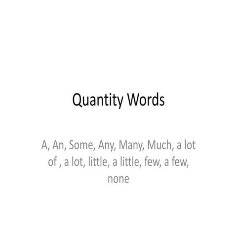 Llel quantity words