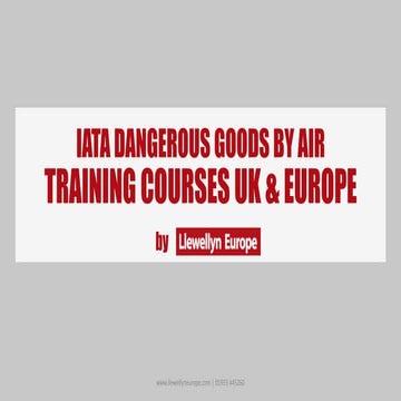 IATA Dangerous Goods By Air Training Courses | PPTX