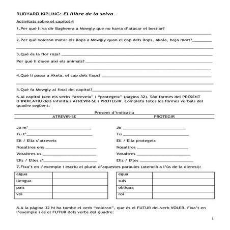 El llibre de la selva - activitats capítol 4