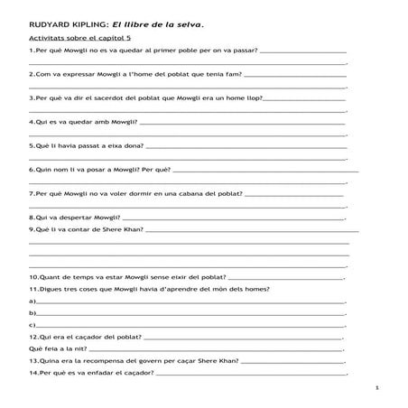 El llibre de la selva - activitats capítol 5