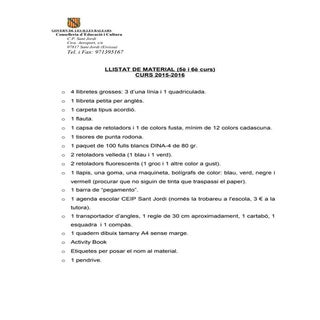 Llistat de material 2015 16 (5è i 6è)