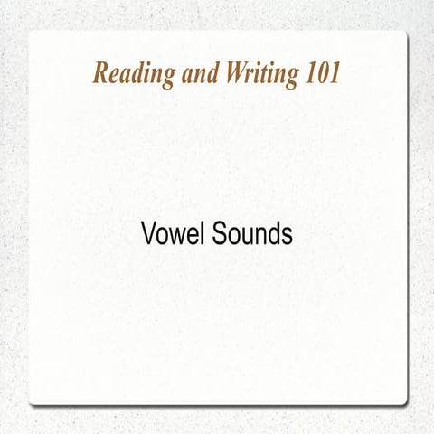 LL Lower Pri A - Vowel sounds