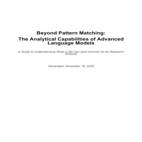 The Analytic Capabilities of Advanced LLMs (from Claude)