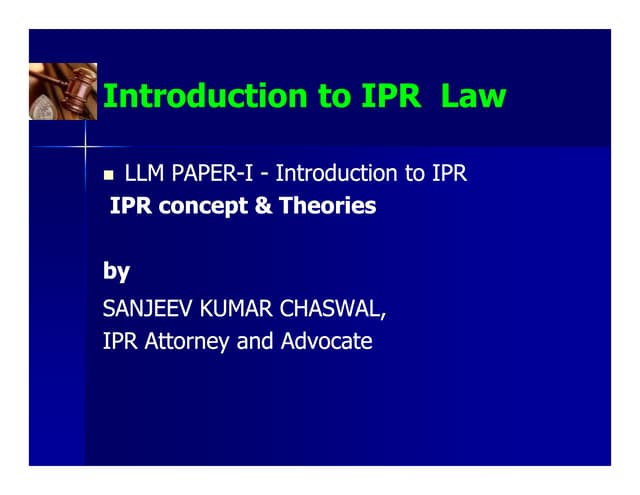 Llm lecture ipr concept and theories [compatibility mode]