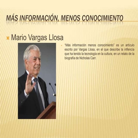 Mas informacion menos conocimiento | DOC