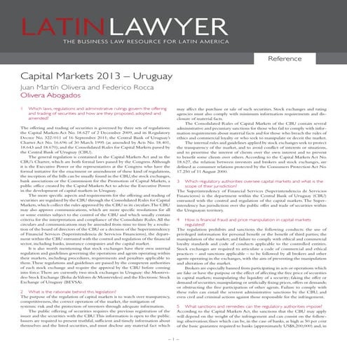 Ll reference   capital markets 2013 - uruguay