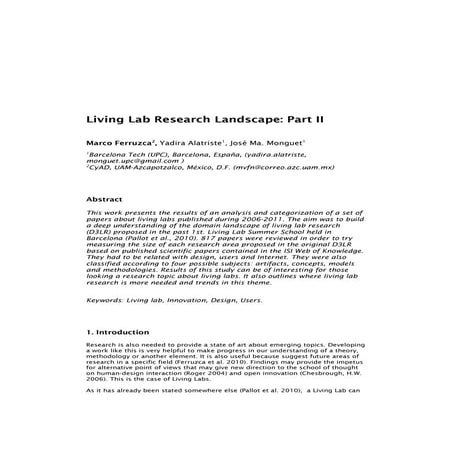 Living Lab research landscape