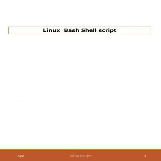 Linux Shell Scripting | PPTX