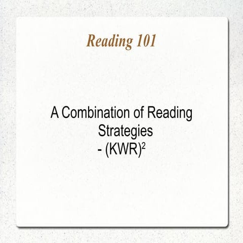 LL Upper Primary C - KWR Squared Reading Strategy