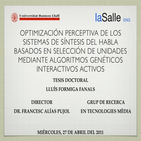 Lluís Formiga PhD Thesis PPT