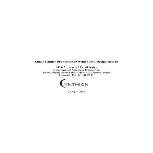 Llv Propulsion System 100 Pct Design Report