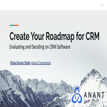 Roadmap to Choosing a Customer Relationship Management (CRM) System