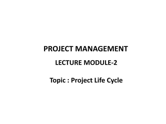 project life cycle