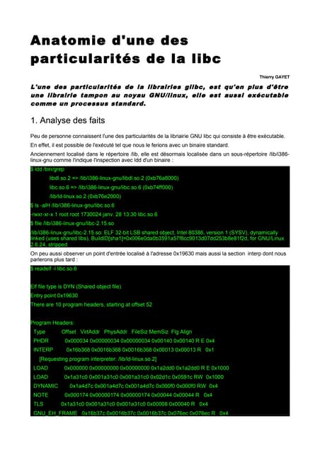 Anatomie d'une des particularité de la libc
