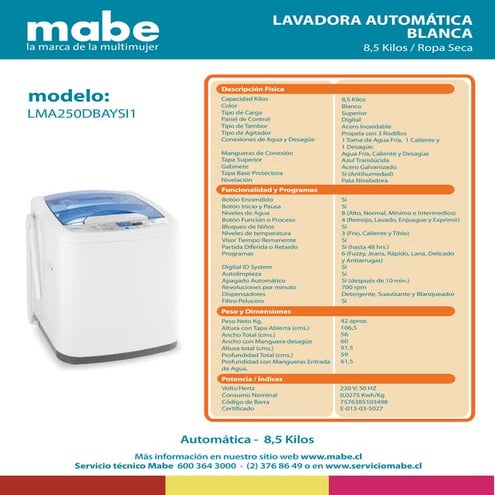 Catálogo Mabe | PDF
