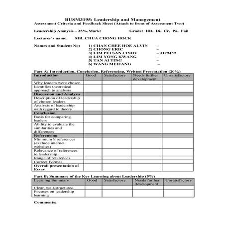 Lm Assessment Criteria Sheet (4 Apr) | DOC