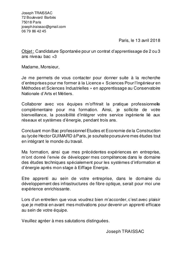 Lettre de Motivation