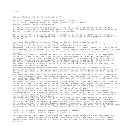 LMIA (CANADA JOB VISA)