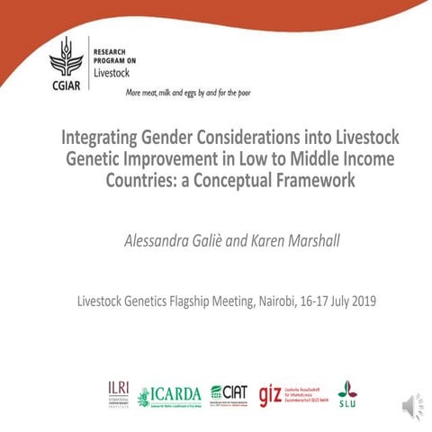 Integrating gender considerations into livestock genetic improvement in low t...