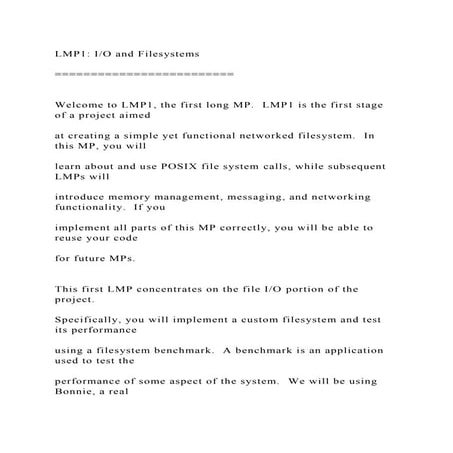 LMP1 IO and Filesystems=========================Welcome .docx