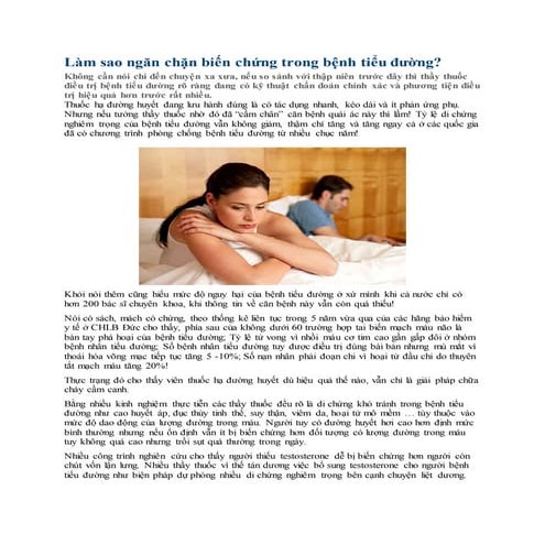 Làm sao ngăn chặn biến chứng trong bệnh tiểu đường