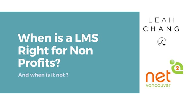 Learning Management Systems for Nonprofits – Net2van July 9 2019