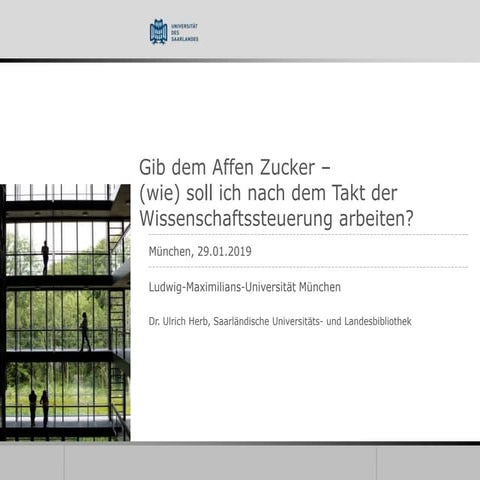 Gib dem Affen Zucker – (wie) soll ich nach dem Takt der Wissenschaftssteuerung arbeiten?