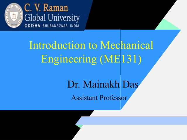 Introduction To Mechanical Engineering Pptx Introduction To Mechanical Engineering Pptx