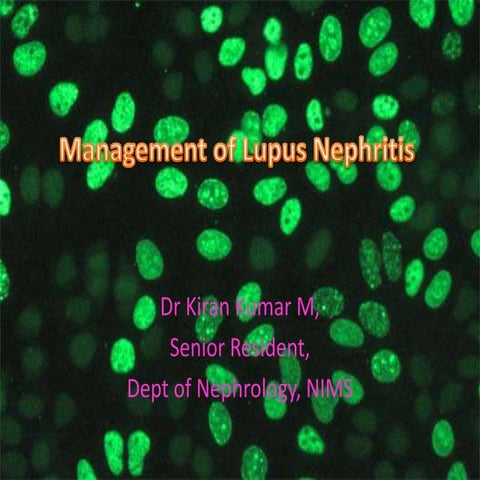 Management of Lupus Nephritis