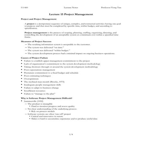 Project Management Notes 3 | PDF