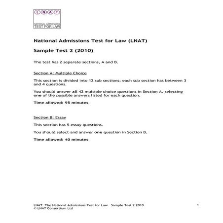 UK LNAT Sample Paper