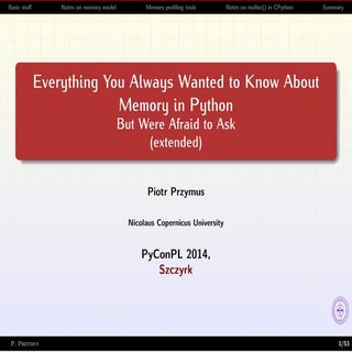Everything You Always Wanted to Know About Memory in Python - But Were Afraid to Ask (extended)