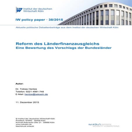 Reform des Länderfinanzausgleichs