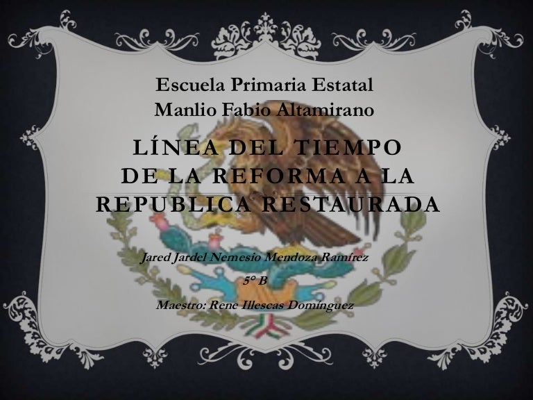 Línea del tiempo "De la Reforma a la República restaurada"